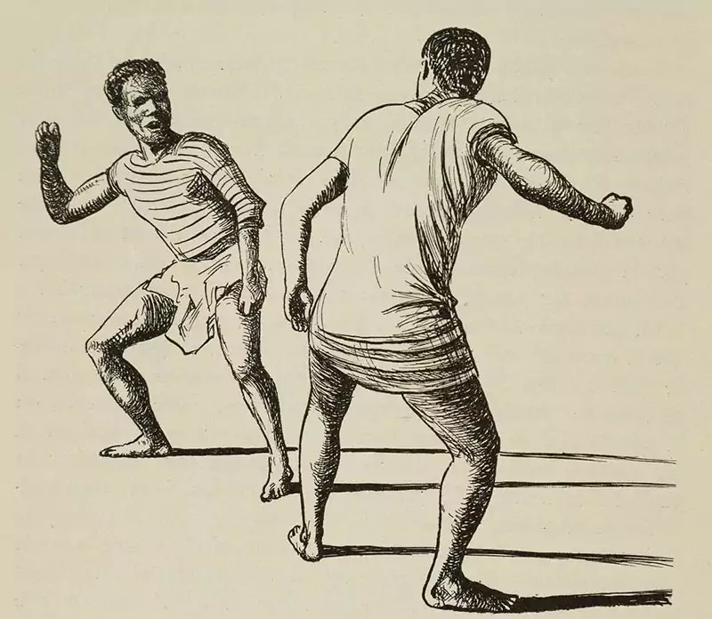 Un dessin de M.C Mayor illustrant un Mrenge à Madagascar en 1933